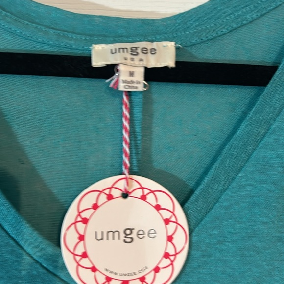 NWT Umgee Oversized Medium Blue/Leopard/cream Linen Blend Short Sleeve Shirt - Picture 2 of 9